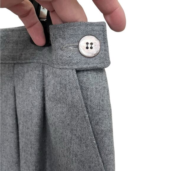 PENDLETON Vintage Gray 100% Virgin Wool Back Slit Pleated Skirt Women’s Size 14 - Picture 4 of 8